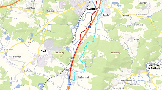 Sperre Naabtalradweg zw. Wölsendorf/Brensdorf und Nabburg